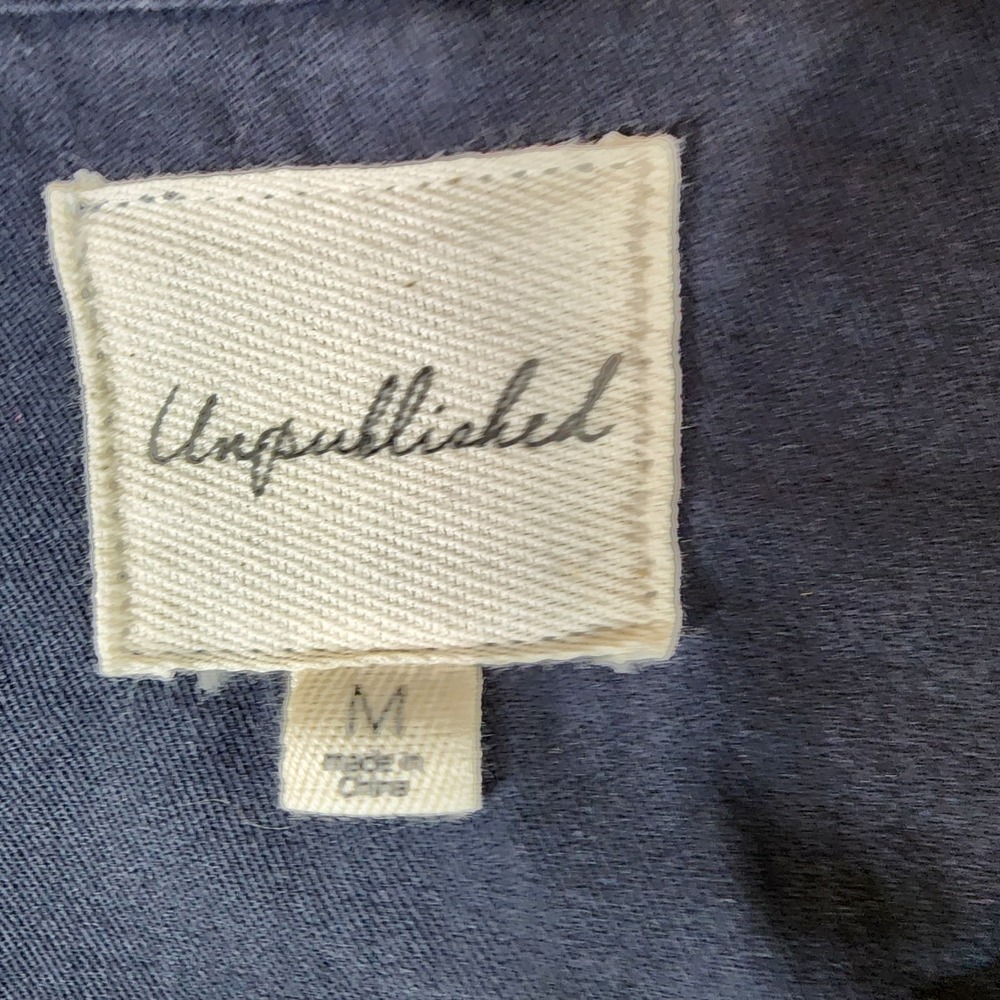 Anthropologie Unpublished Utility Jumpsuit Coveralls Womens M Blue Belted EUC - Picture 15 of 16